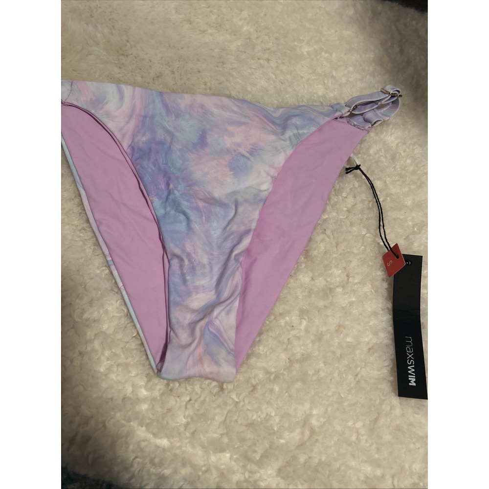 Maxswim Women Marbled Swim Bottoms Purple Blue Ring Detail Size Small